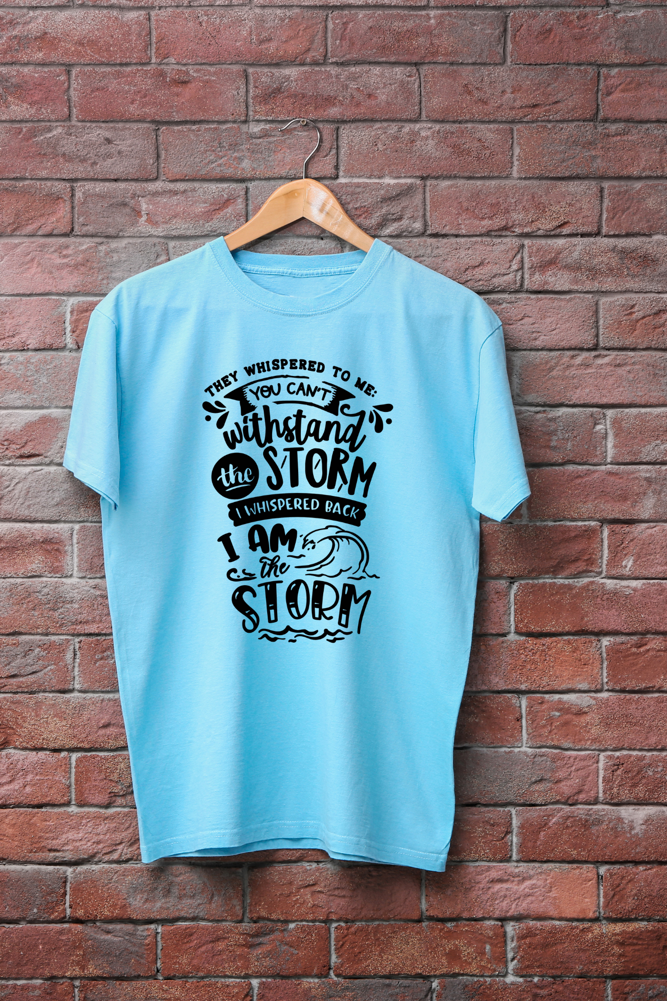 I Am the Storm Inspirational Graphic Tee - Light Blue T-Shirt
