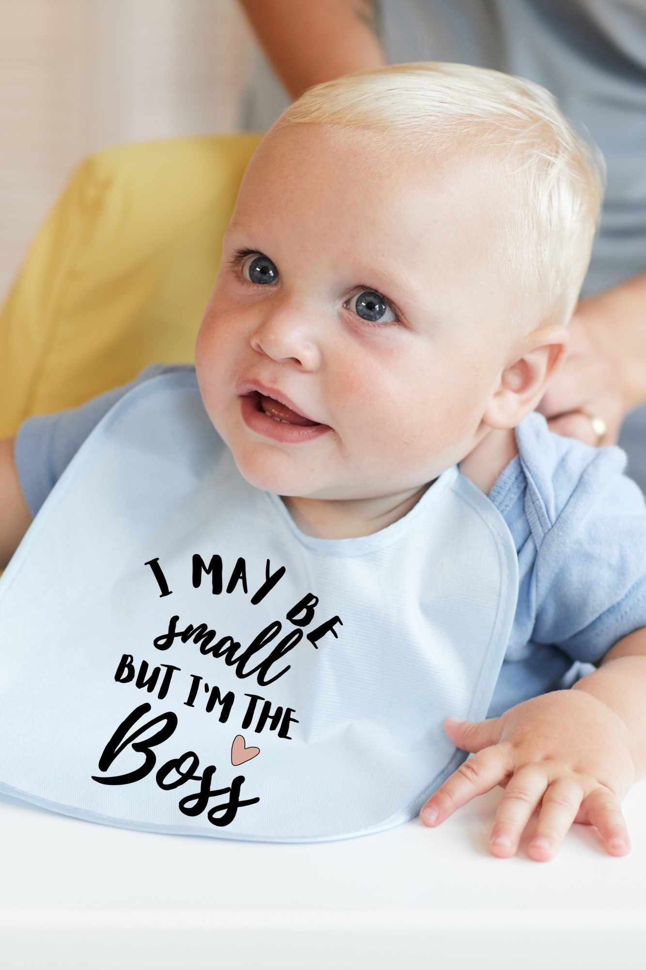 “I May Be Small But I’m The Boss” Baby Bib with HTV Design