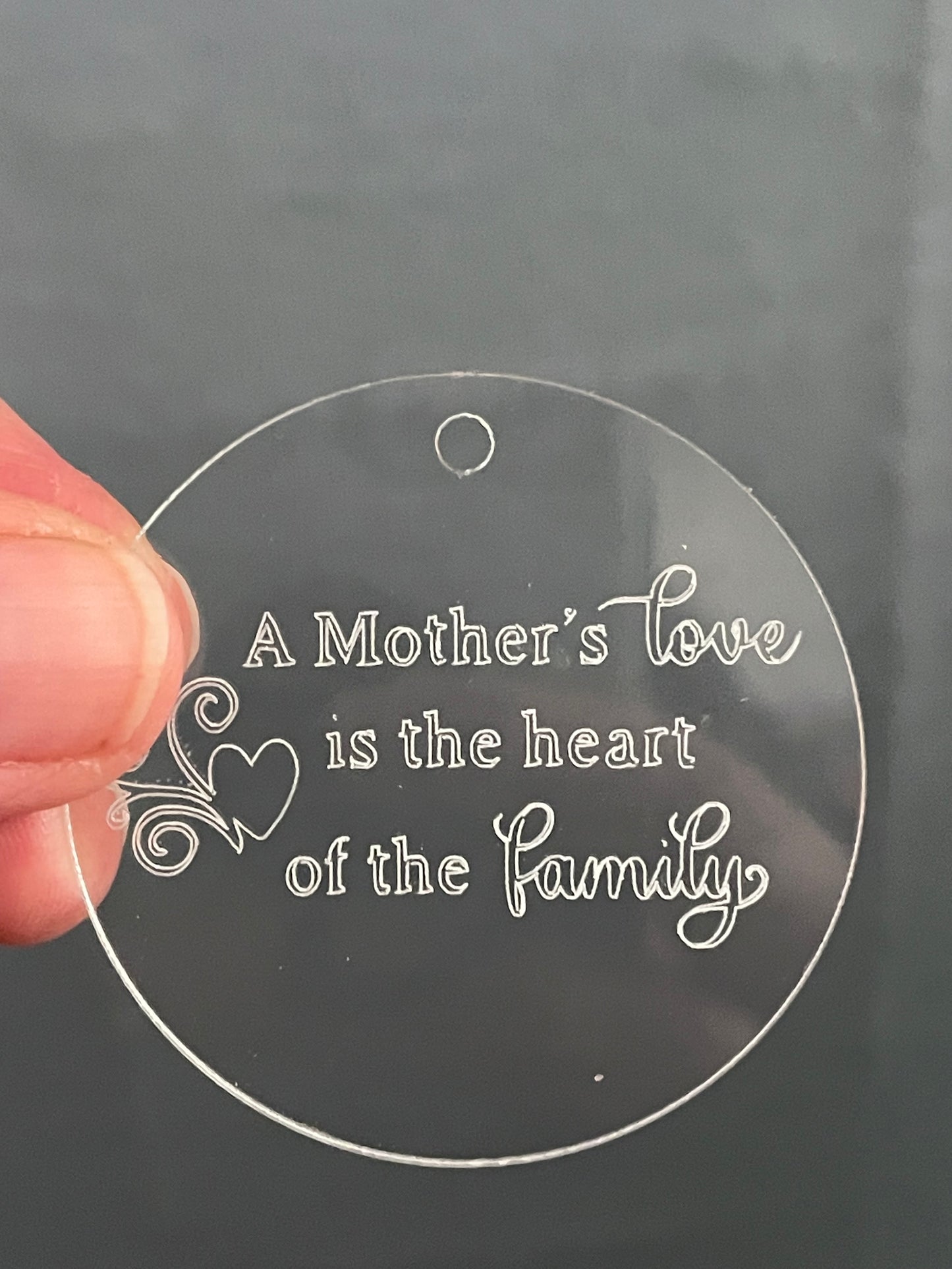 Personalized 2” Engraved “Mom” Keychain with Tassel