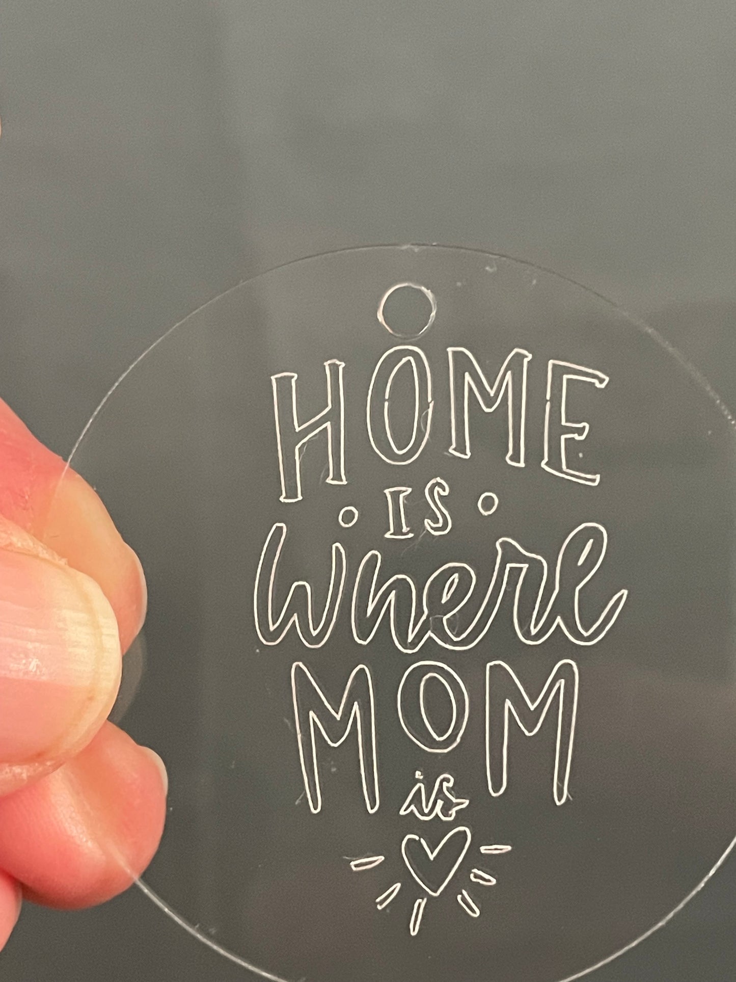 Personalized 2” Engraved “Mom” Keychain with Tassel
