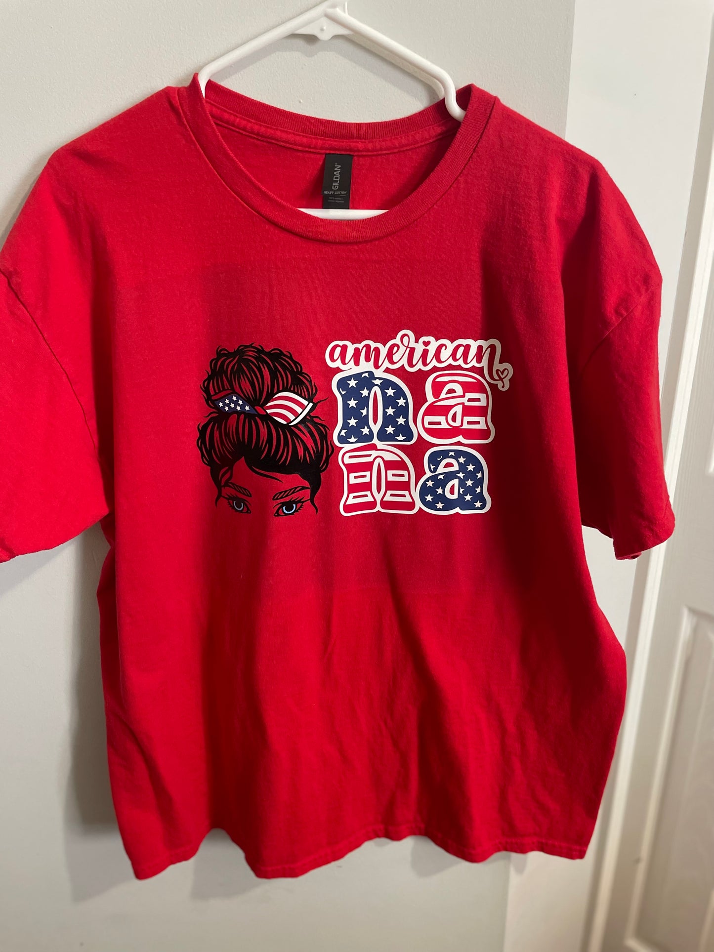 American Nana Patriotic Graphic Tee - Red Women’s Casual T-Shirt